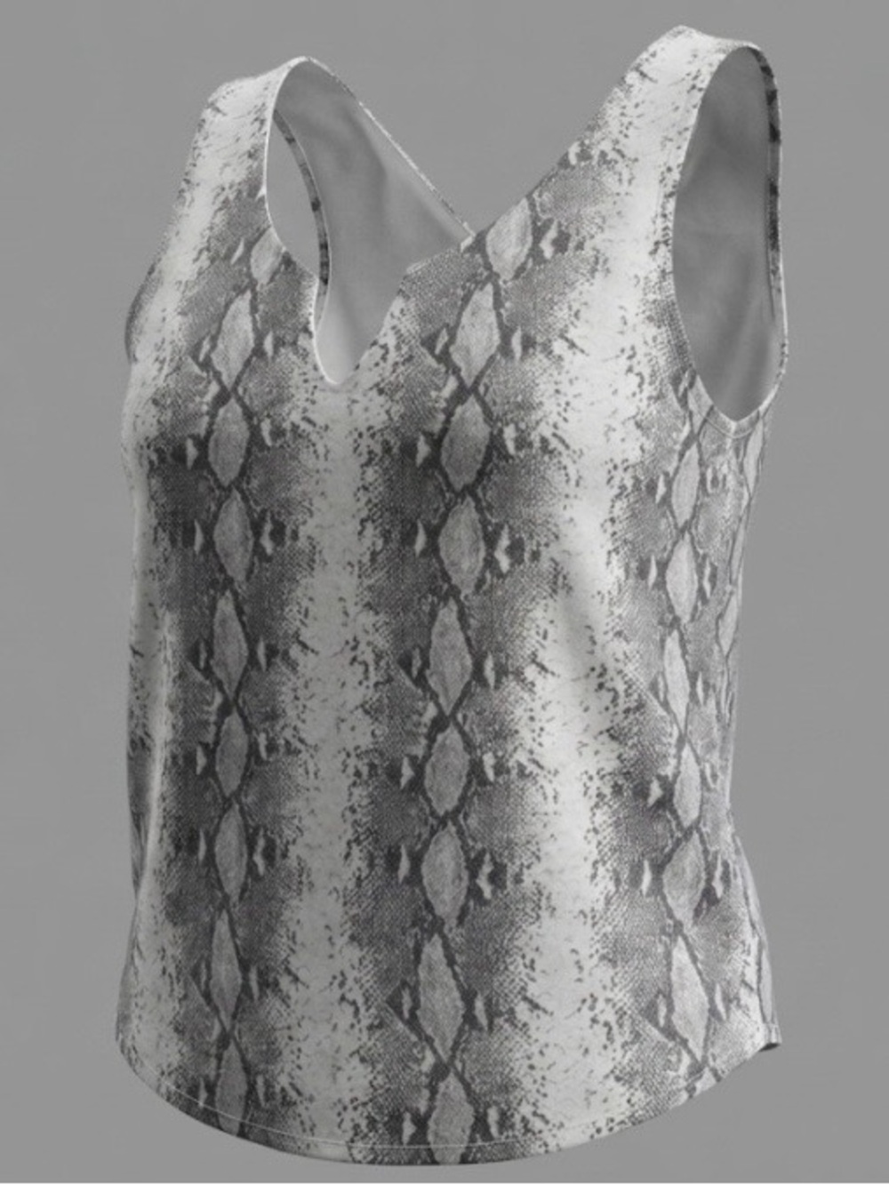 Lulu's Neutral Snake-Print V-Neck Top